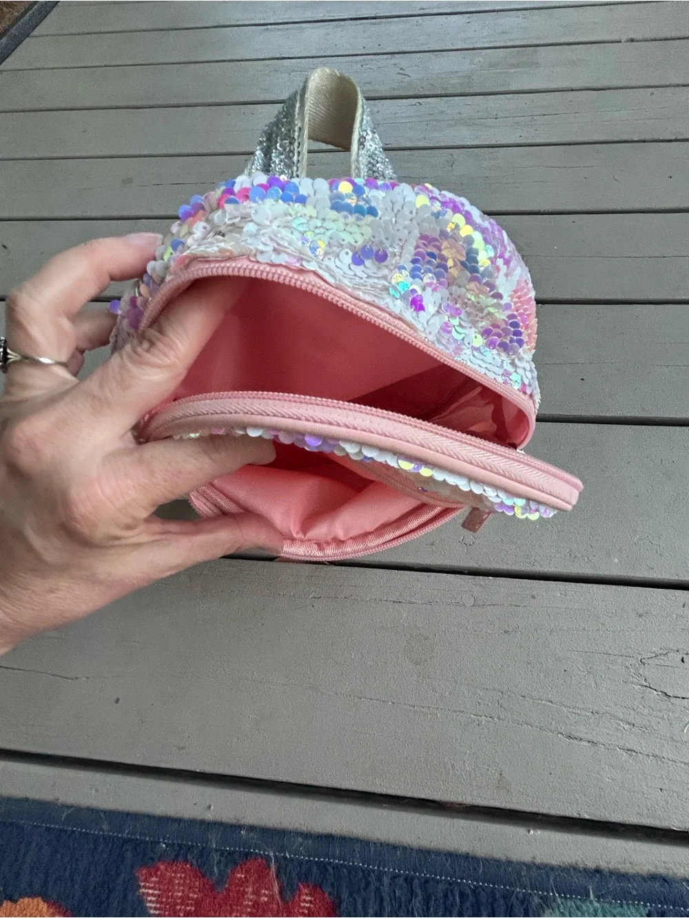 Kids Sequin Fairy Ethereal Iridescent Star Mini Backpack - Pink Purple